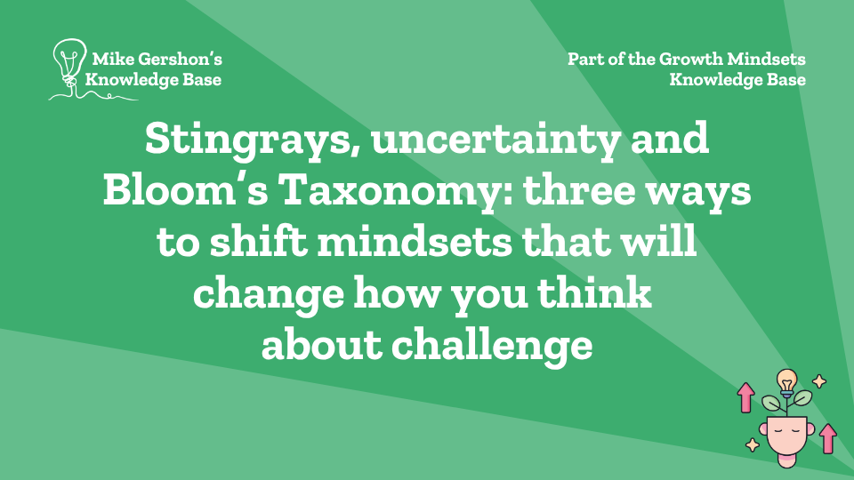 Stingrays, uncertainty and Bloom’s Taxonomy: three ways to shift mindsets that will change how you think about challenge